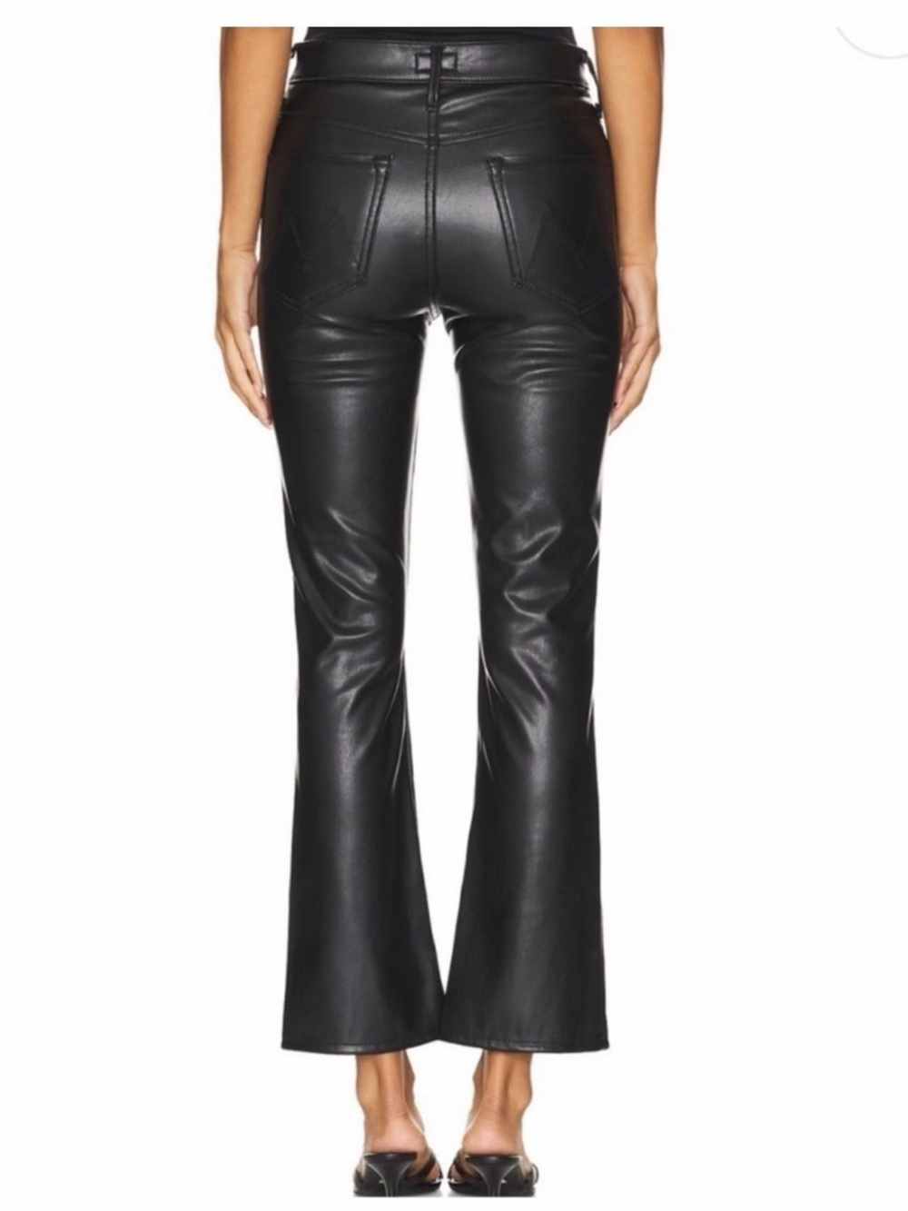 Mother The Insider Ankle Black Leather Pants Size 27 - Picture 2 of 9